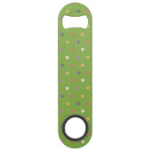Polka harten groen speed flessenopener (Achterkant)