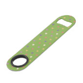 Polka harten groen speed flessenopener (Achterkant Gekanteld)