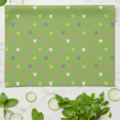 Polka harten groen theedoek (Gevouwen)