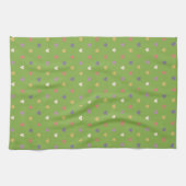 Polka harten groen theedoek (Horizontaal)