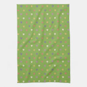 Polka harten groen theedoek (Verticaal)