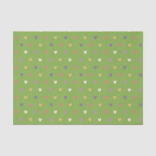 Polka harten groen tissuepapier