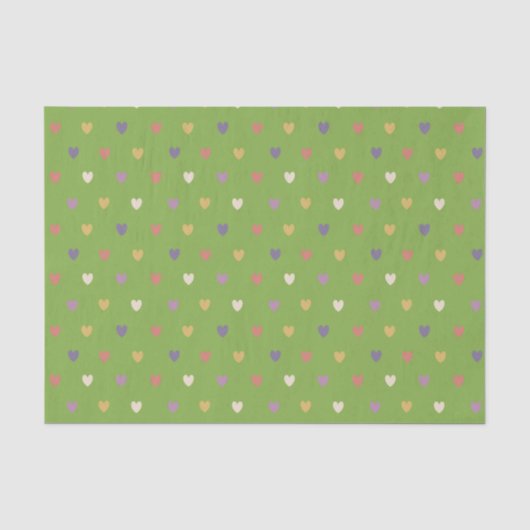 Polka harten groen tissuepapier (Voorkant)