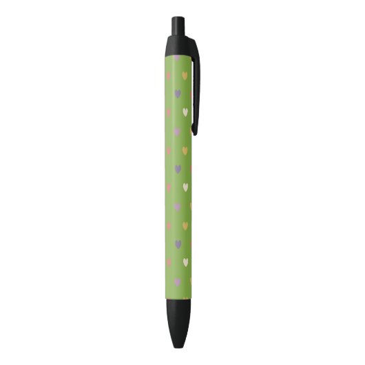 Polka harten groen zwarte inkt pen (Achterkant (Verticaal))
