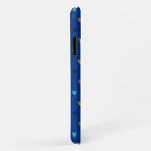 Polka harten in pauw blauwe tinten Case-Mate iPhone case (Achterkant/rechts)