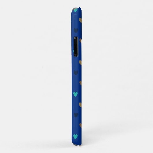 Polka harten in pauw blauwe tinten Case-Mate iPhone case (Achterkant/rechts)