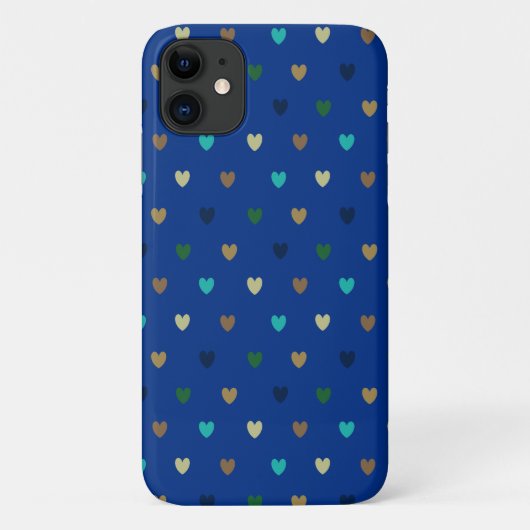 Polka harten in pauw blauwe tinten Case-Mate iPhone case (Achterkant)