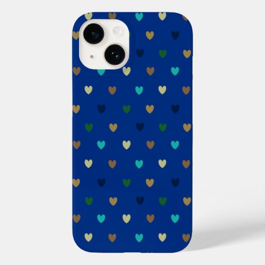 Polka harten in pauw blauwe tinten Case-Mate iPhone case (Achterkant)