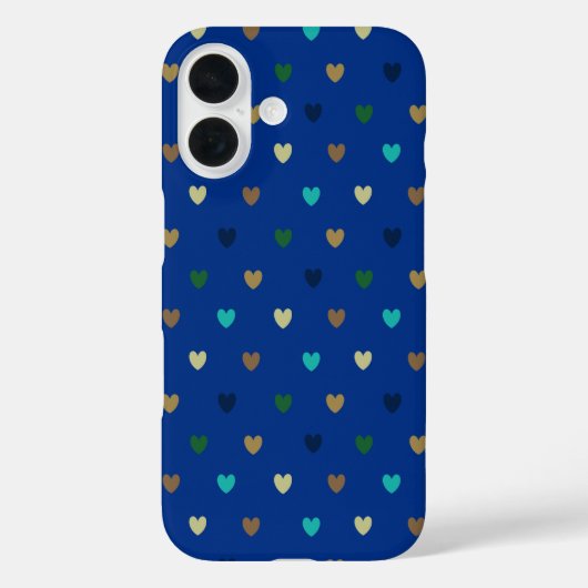 Polka harten in turkoois tinten Case-Mate iPhone case (Achterkant)