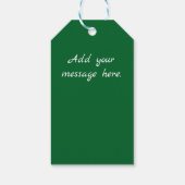 Polka harten op bosgroen cadeaulabel (Achterkant)