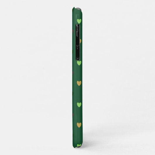 Polka harten op bosgroen Case-Mate iPhone case (Achterkant/links)