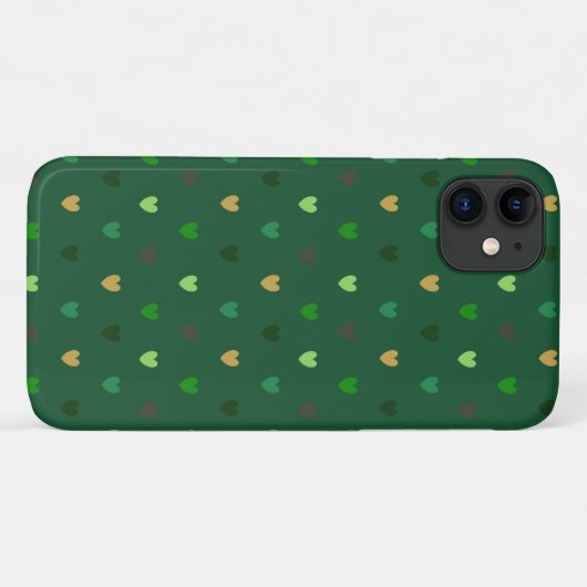 Polka harten op bosgroen Case-Mate iPhone case (Achterkant (horizontaal))