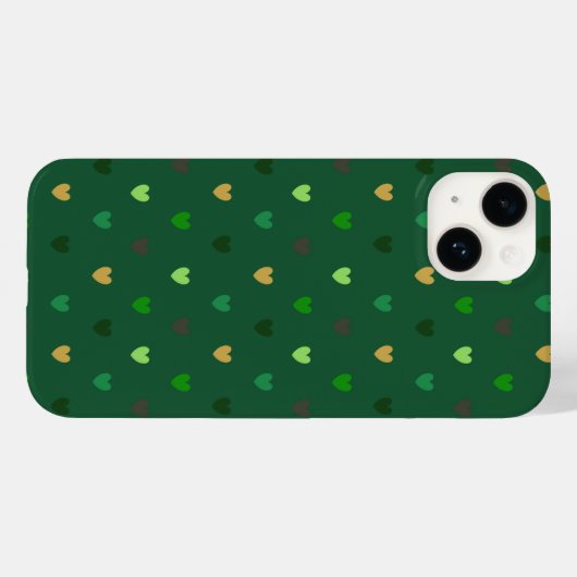 Polka harten op bosgroen Case-Mate iPhone case (Achterkant (horizontaal))