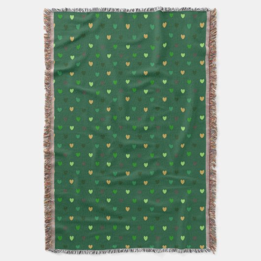 Polka harten op bosgroen deken (Voorkant Verticaal)