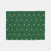 Polka harten op bosgroen fleece deken (Voorkant (Horizontaal))