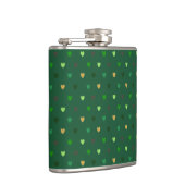 Polka harten op bosgroen heupfles (Rechts)