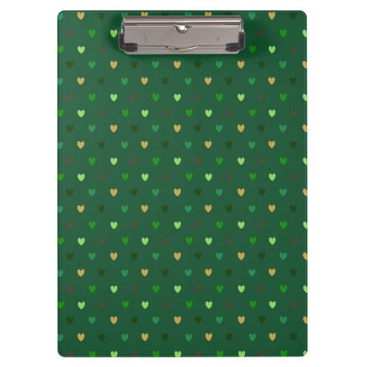 Polka harten op bosgroen klembord (Voorkant)