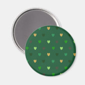 Polka harten op bosgroen magneet (Voorkant / Achterkant)