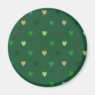 Polka harten op bosgroen magneet