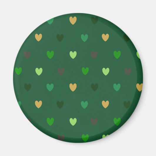 Polka harten op bosgroen magneet (Voorkant)