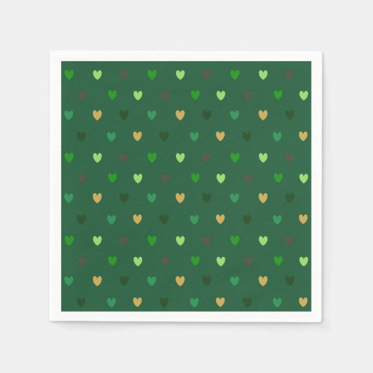 Polka harten op bosgroen servet (Voorkant)