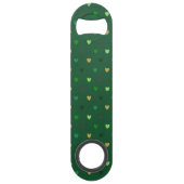Polka harten op bosgroen speed flessenopener (Achterkant)