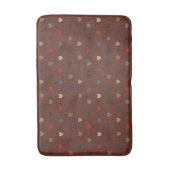 Polka harten op kilim bruin badmat (Voorkant Verticaal)