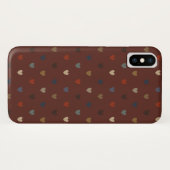 Polka harten op kilim bruin Case-Mate iPhone case (Achterkant (horizontaal))