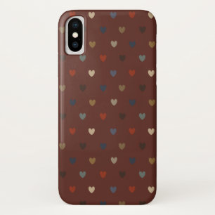 Polka harten op kilim bruin Case-Mate iPhone case
