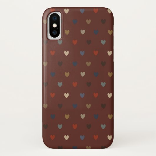 Polka harten op kilim bruin Case-Mate iPhone case (Achterkant)