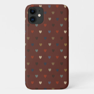 Polka harten op kilim bruin Case-Mate iPhone case
