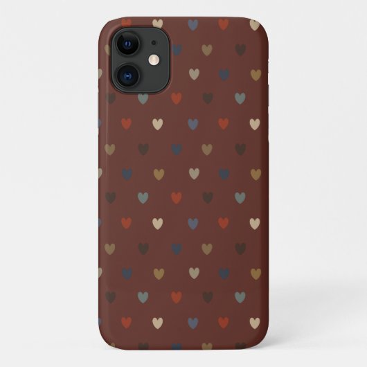 Polka harten op kilim bruin Case-Mate iPhone case (Achterkant)