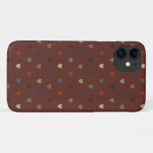 Polka harten op kilim bruin Case-Mate iPhone case (Achterkant (horizontaal))