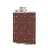 Polka harten op kilim bruin heupfles (Links)