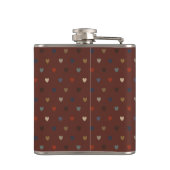 Polka harten op kilim bruin heupfles (Achterkant)