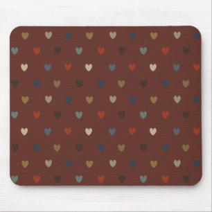 Polka harten op kilim bruin muismat