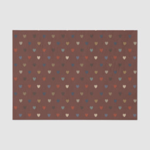 Polka harten op kilim bruin tissuepapier