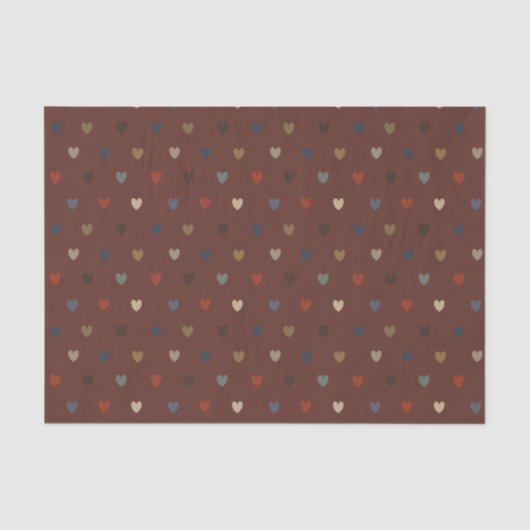 Polka harten op kilim bruin tissuepapier (Voorkant)