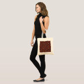 Polka harten op kilim bruin tote bag (Voorkant (model))