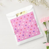 Polka harten roze bedankzakje (Gezegeld)