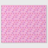 Polka harten roze cadeaupapier (Vlak)