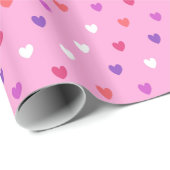 Polka harten roze cadeaupapier (Rol Hoek)