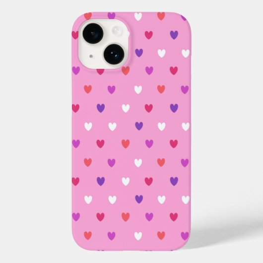 Polka harten roze Case-Mate iPhone case (Achterkant)