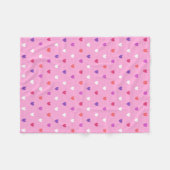 Polka harten roze fleece deken (Voorkant (Horizontaal))