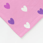 Polka harten roze fleece deken (Hoek)