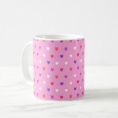 Polka harten roze koffiemok (Voorkant links)
