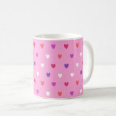 Polka harten roze koffiemok (Voorkant rechts)