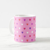 Polka harten roze koffiemok (Voorkant links)