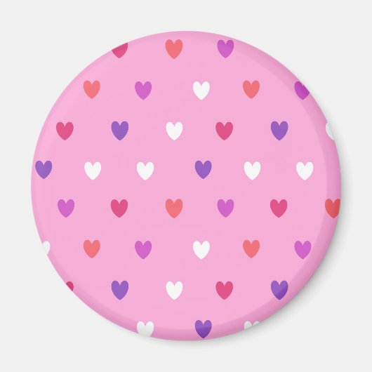 Polka harten roze magneet (Voorkant)