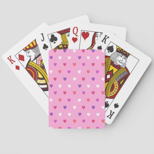 Polka harten roze pokerkaarten (Achterkant)